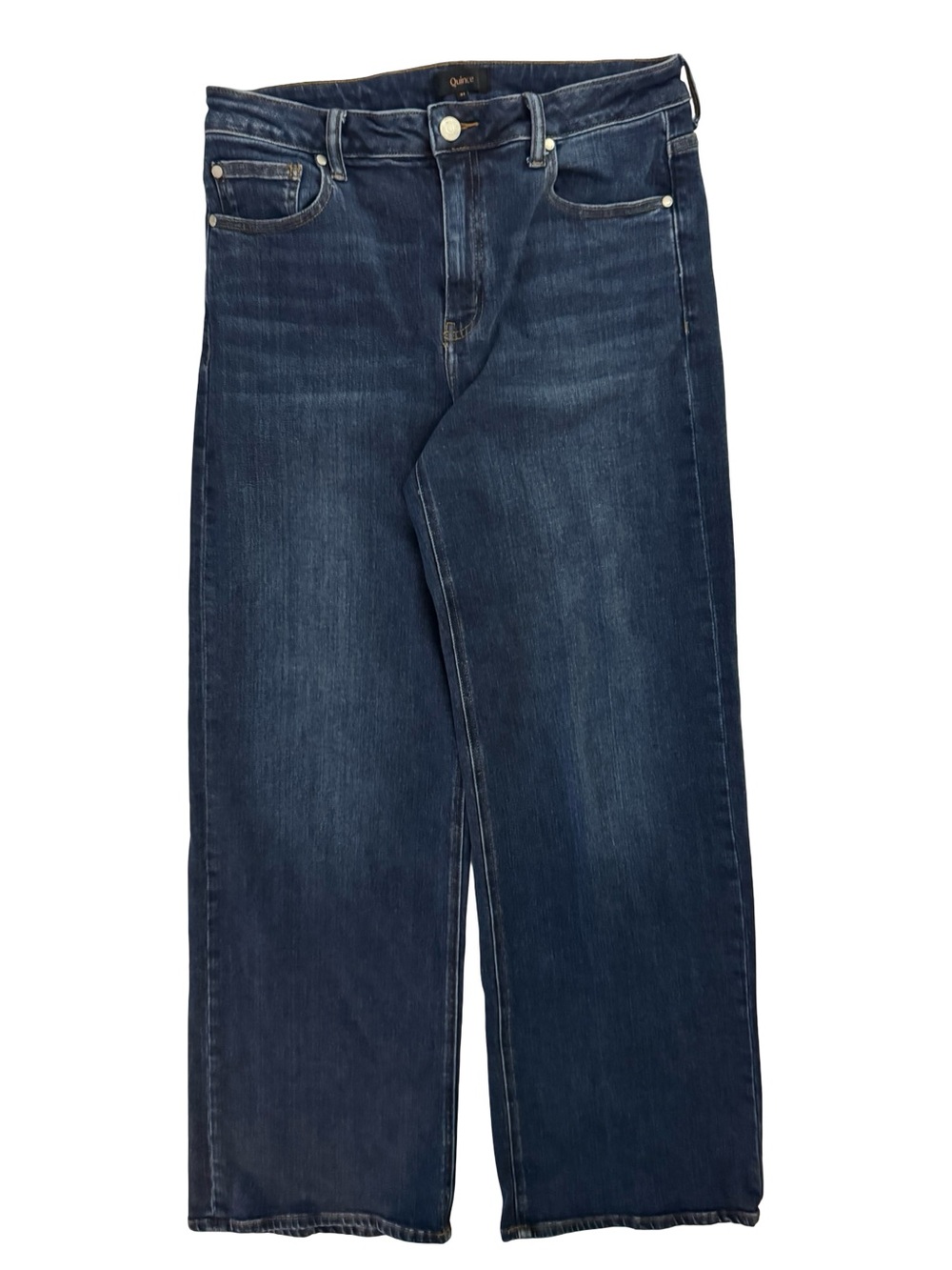 Quince Bella Stretch Wide Leg Jeans Women’s 31 34” Midnight Blue High Rise